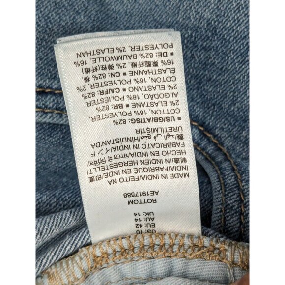 Amazon Essentials Womens 10 Blue Mid Rise Cuffed Denim Jean Shorts Whiskered - Picture 12 of 13